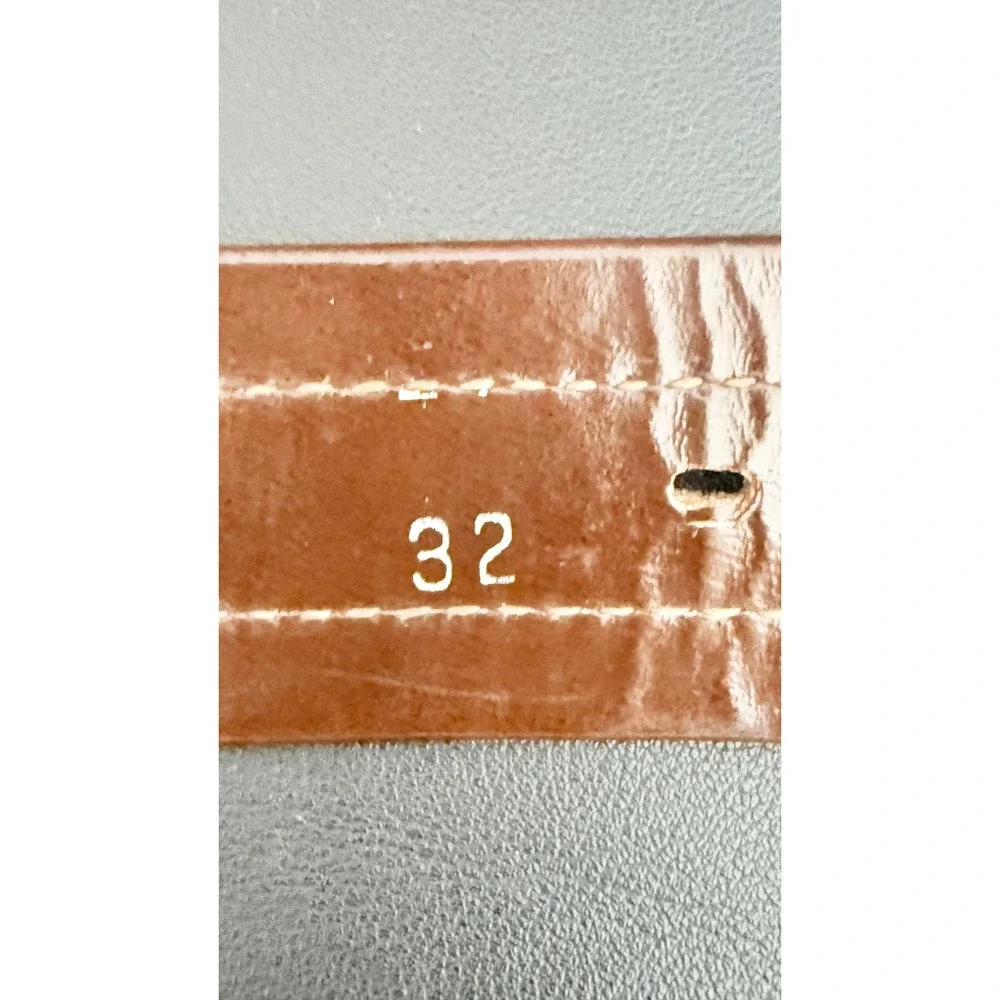 Schneider's Brown Leather Whipstitch Belt Sterling Silver Accents Size 32‎ Rodeo